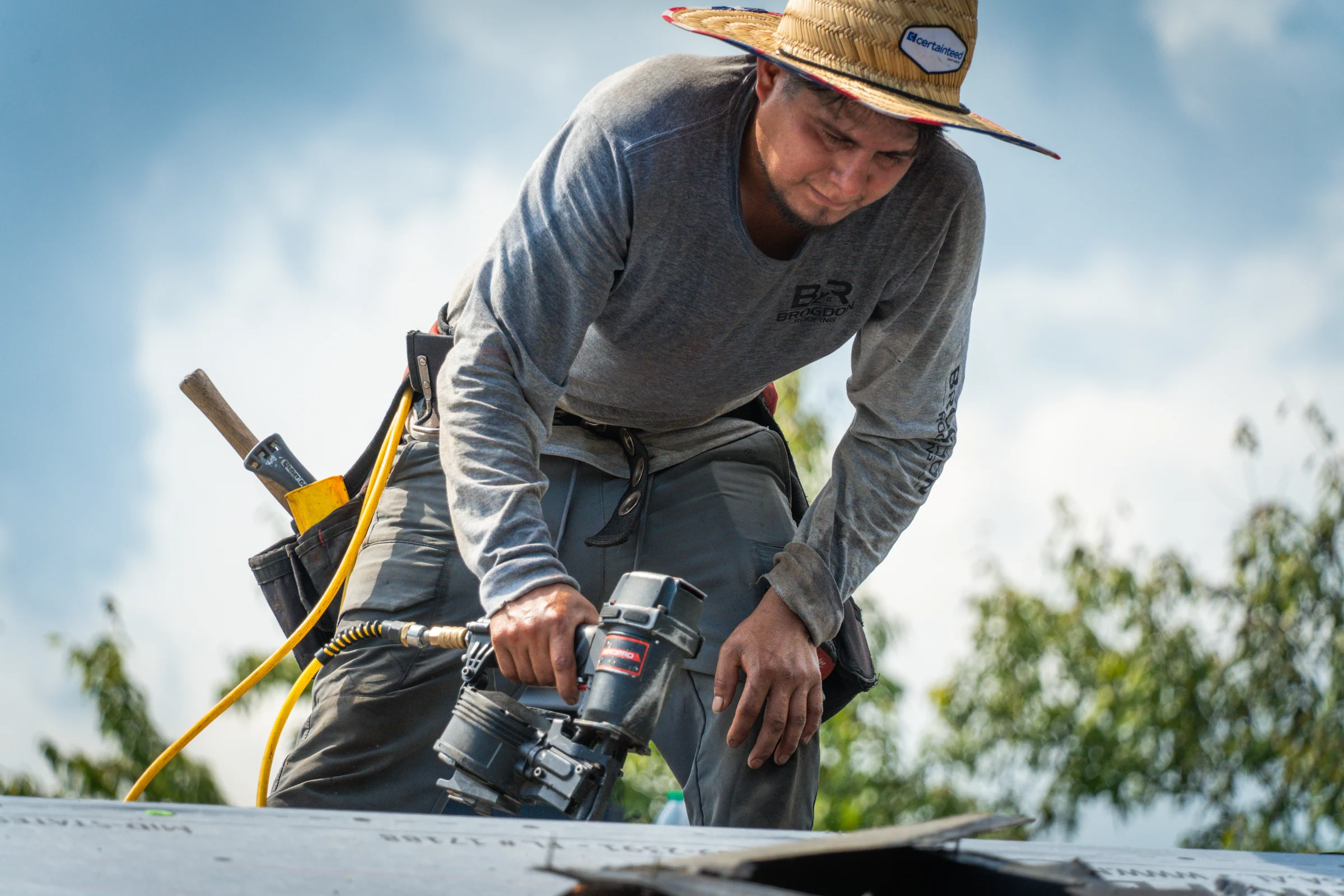 Onsite roofing photography produced for Brogdon Roofing by Promised Growth