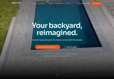 Rocky Top Signature Pools website designed by Promised Growth